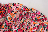 Load image into Gallery viewer, 2020 New women holiday wind floral printing slim mini dress femme off shoulder puff sleeve vestidos back elastic dresses DS3504
