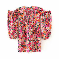 Load image into Gallery viewer, 2020 New women holiday wind floral printing slim mini dress femme off shoulder puff sleeve vestidos back elastic dresses DS3504
