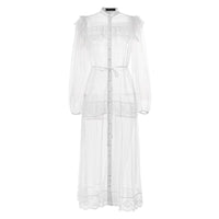 Load image into Gallery viewer, Celmia Fashion See-through Party Long Dress Womens Summer Beach Dresses Long Sleeve Cover Up Tulle Lace Sexy Dress Casual Robe