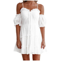 Load image into Gallery viewer, Mesh Tulle Mini White Lace Dress &quot;Women
