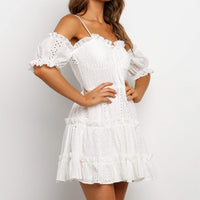 Load image into Gallery viewer, Mesh Tulle Mini White Lace Dress &quot;Women
