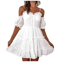 Load image into Gallery viewer, Mesh Tulle Mini White Lace Dress &quot;Women
