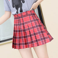 Load image into Gallery viewer, QRWR XS-3XL Plaid Summer Women Skirt 2020 High Waist Stitching Student Pleated Skirts Women Cute Sweet Girls Dance Mini Skirt