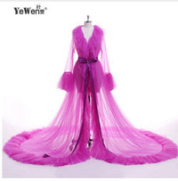 Load image into Gallery viewer, Sexy Women Deep V Neck Dress Nightdress Long Sleeve Dress Kimono Cardigan Nightwear Lace See Through Dresses Ladies Robe Dresses