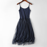 Load image into Gallery viewer, Women Summer spaghetti Strap Dresses sleeveless Voile Elegant Slim Puffy Party Dress Red Women Tulle Dress J15